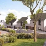 Vue extérieure du programme immobilier neuf de maisons individuelles au cœur de Fouesnant, proche commerces et plage du Cap Coz